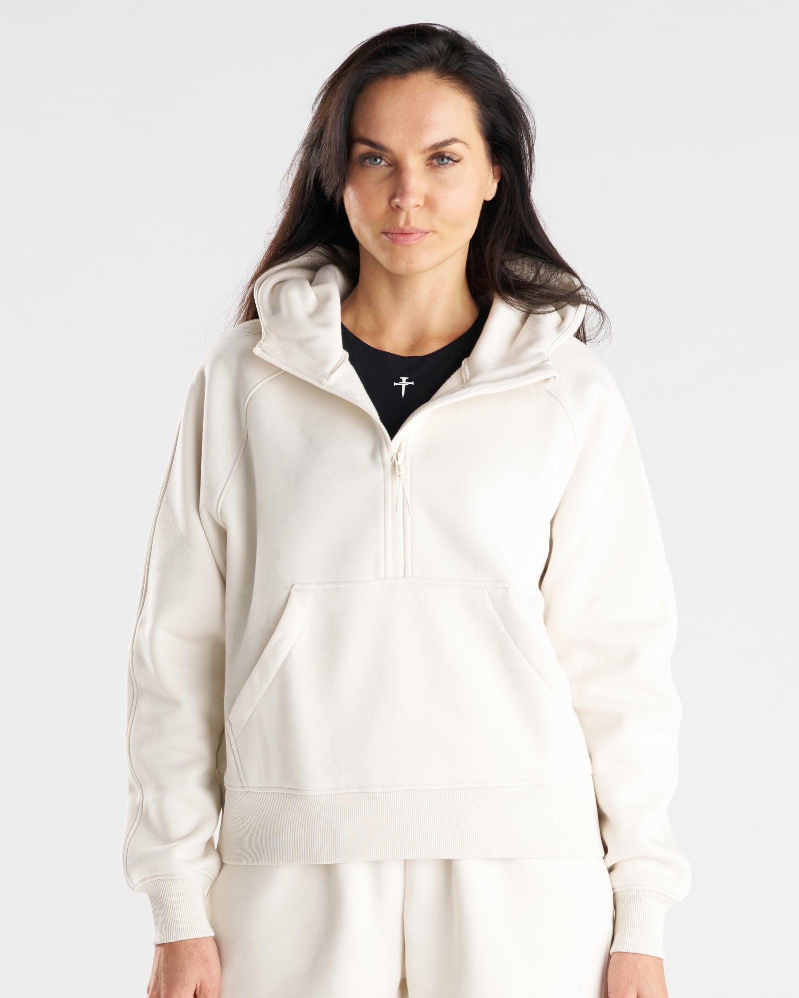 Women's Signature Fleece Half-Zip Hoodie - Cream