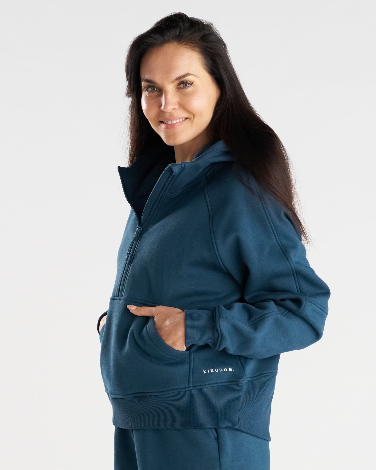 Women's Signature Fleece Half-Zip Hoodie - Midnight Navy