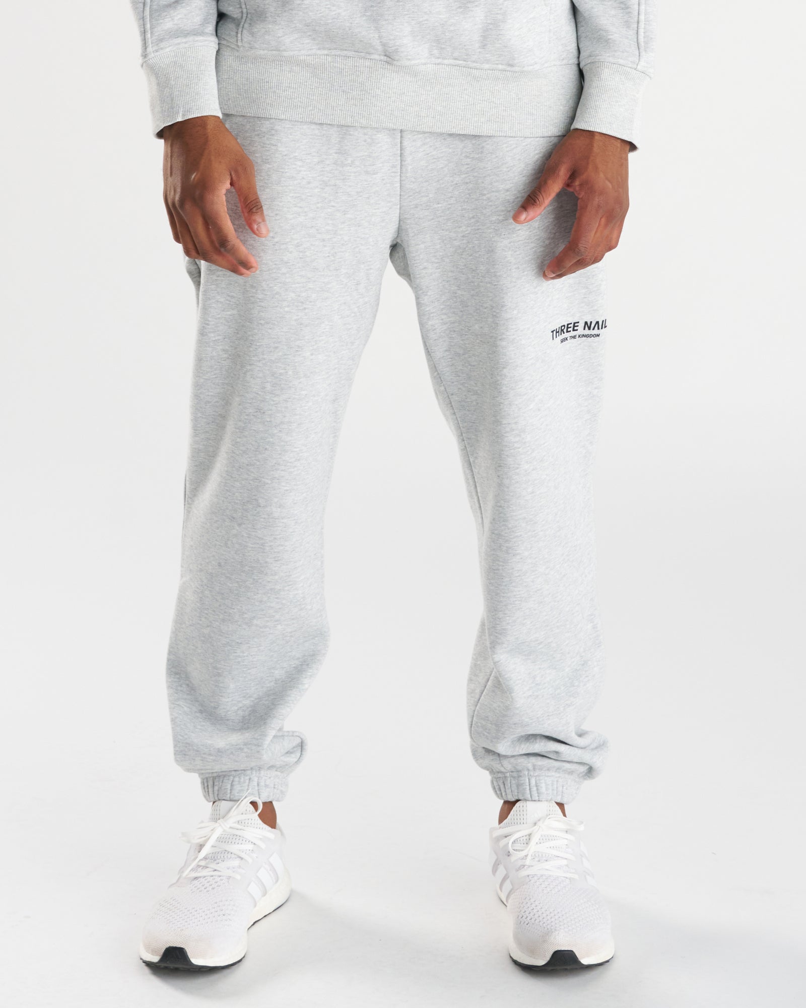 Signature Fleece Sweatpants "STK" - Heather Grey