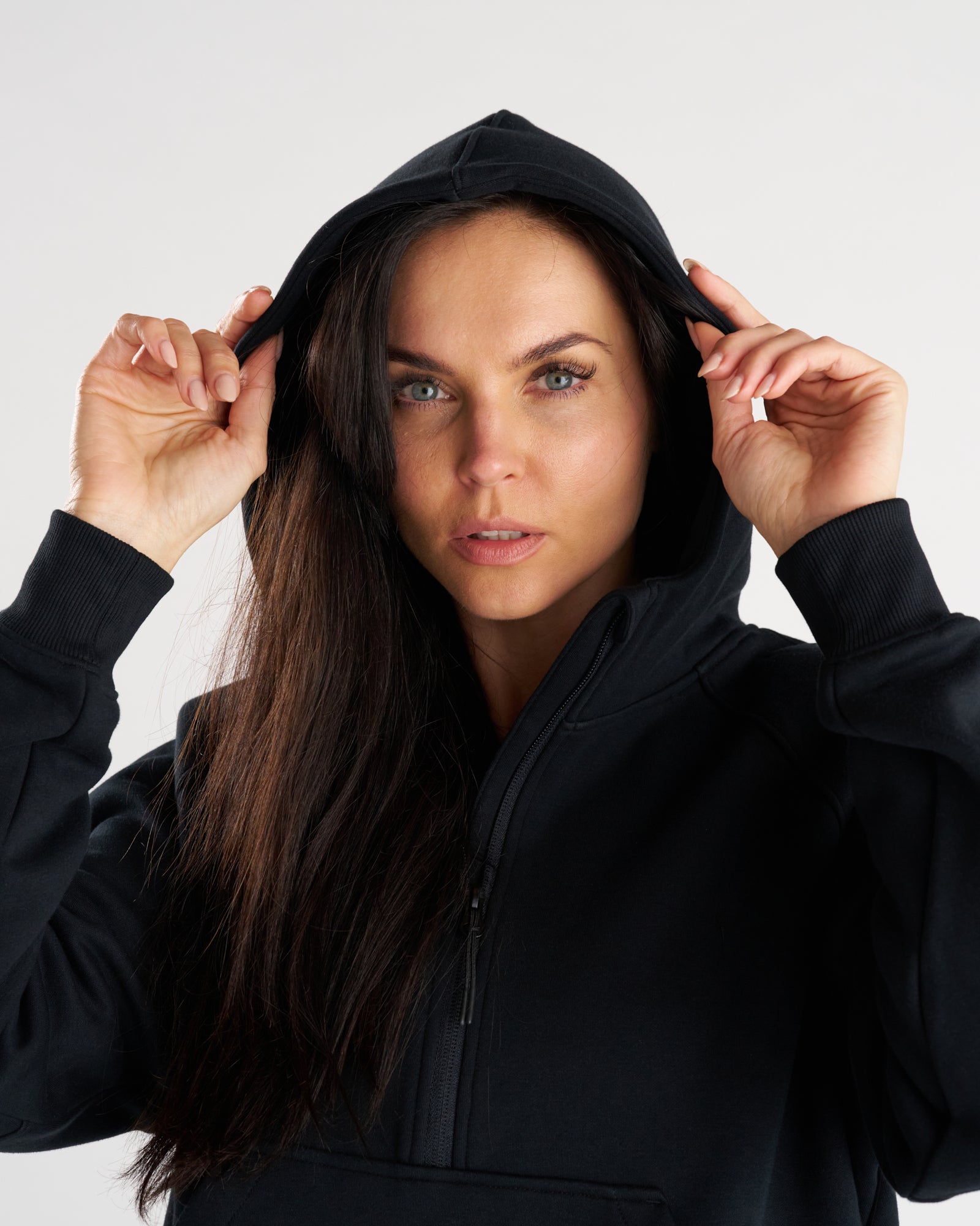 Women's Signature Fleece Half-Zip Hoodie - Black