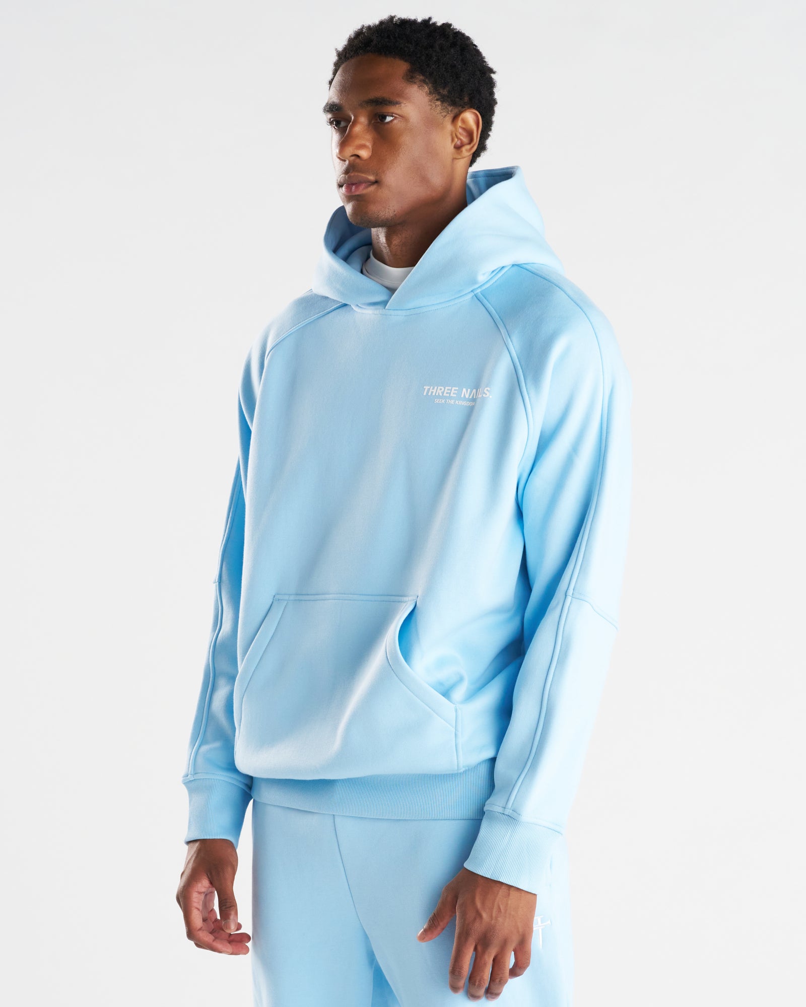 Signature Fleece Hoodie "STK" - Sky Blue