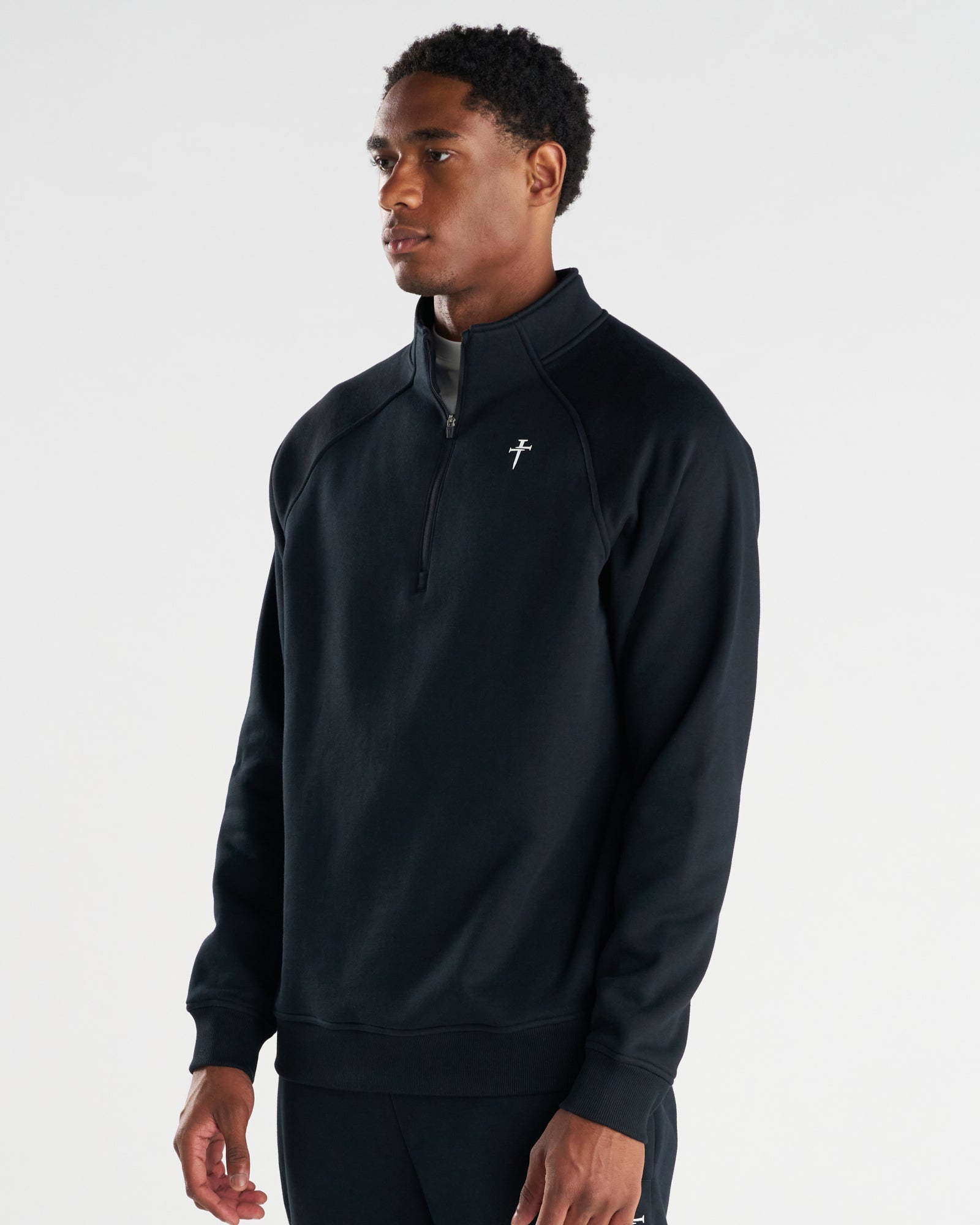 Signature Fleece Quarter Zip - Black