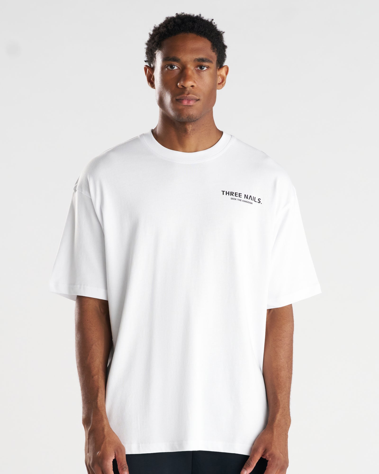 Heavyweight Cotton Oversized Tee "STK" - White