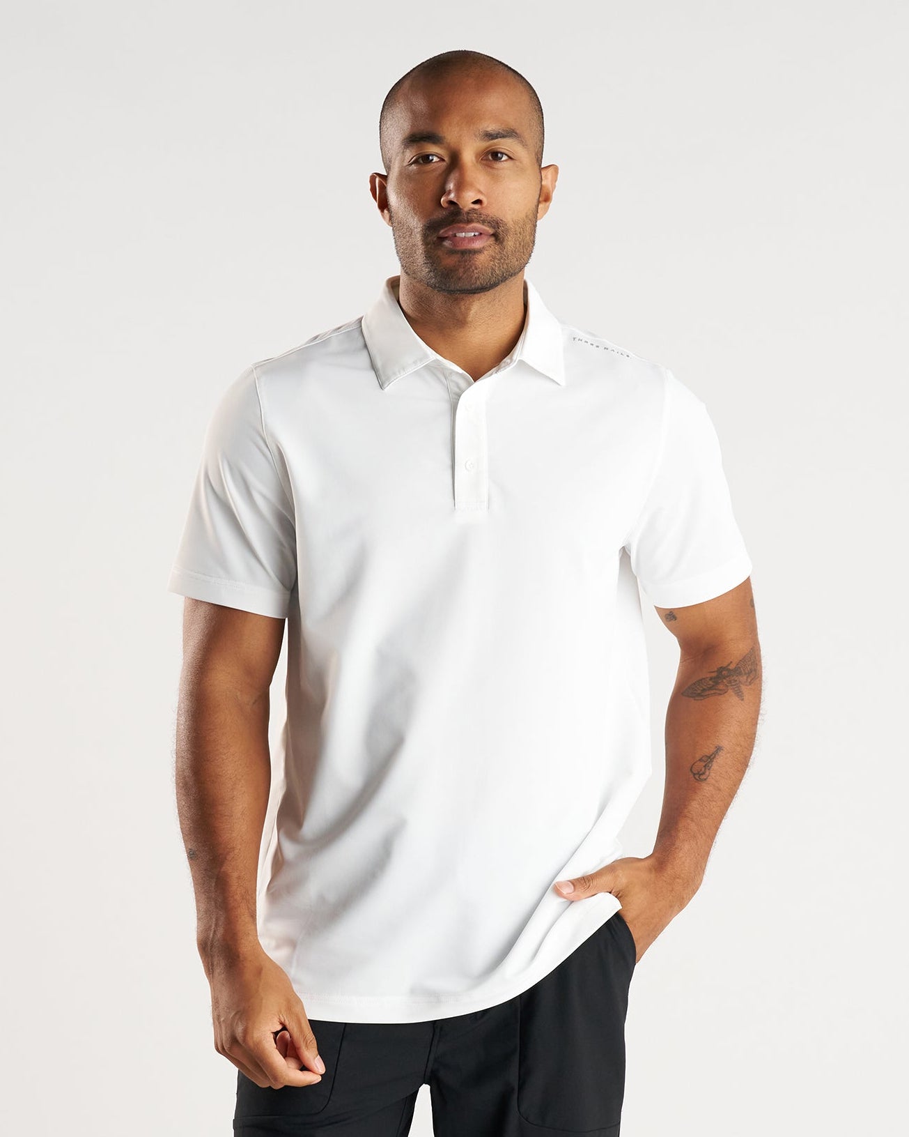 Vented Tech Polo “Three Nails” - White