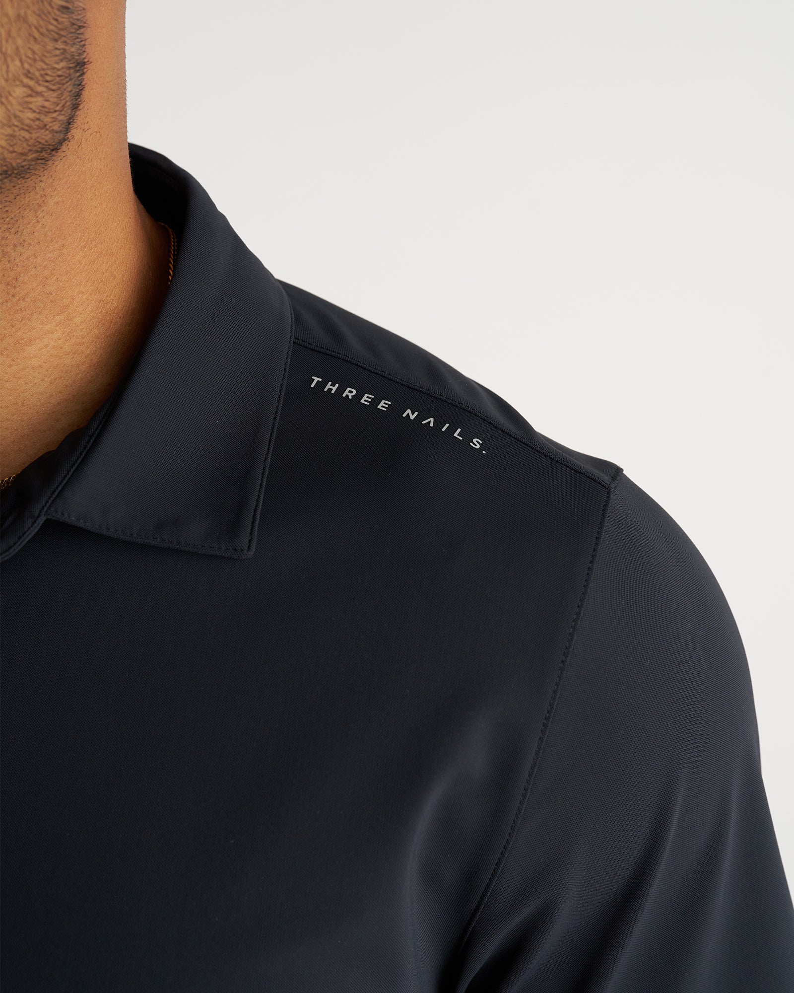 Vented Tech Polo “Three Nails” - Black