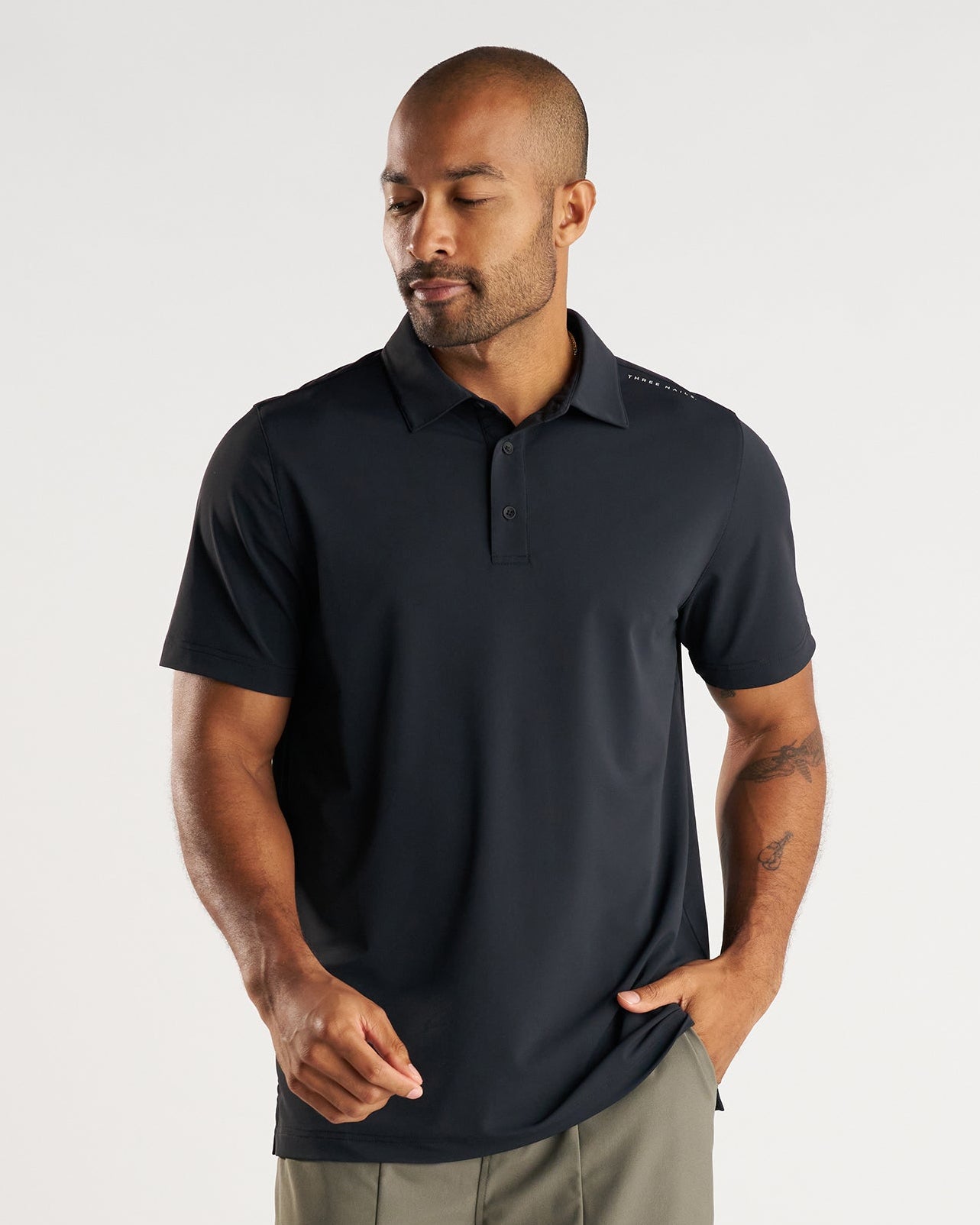 Vented Tech Polo “Three Nails” - Black