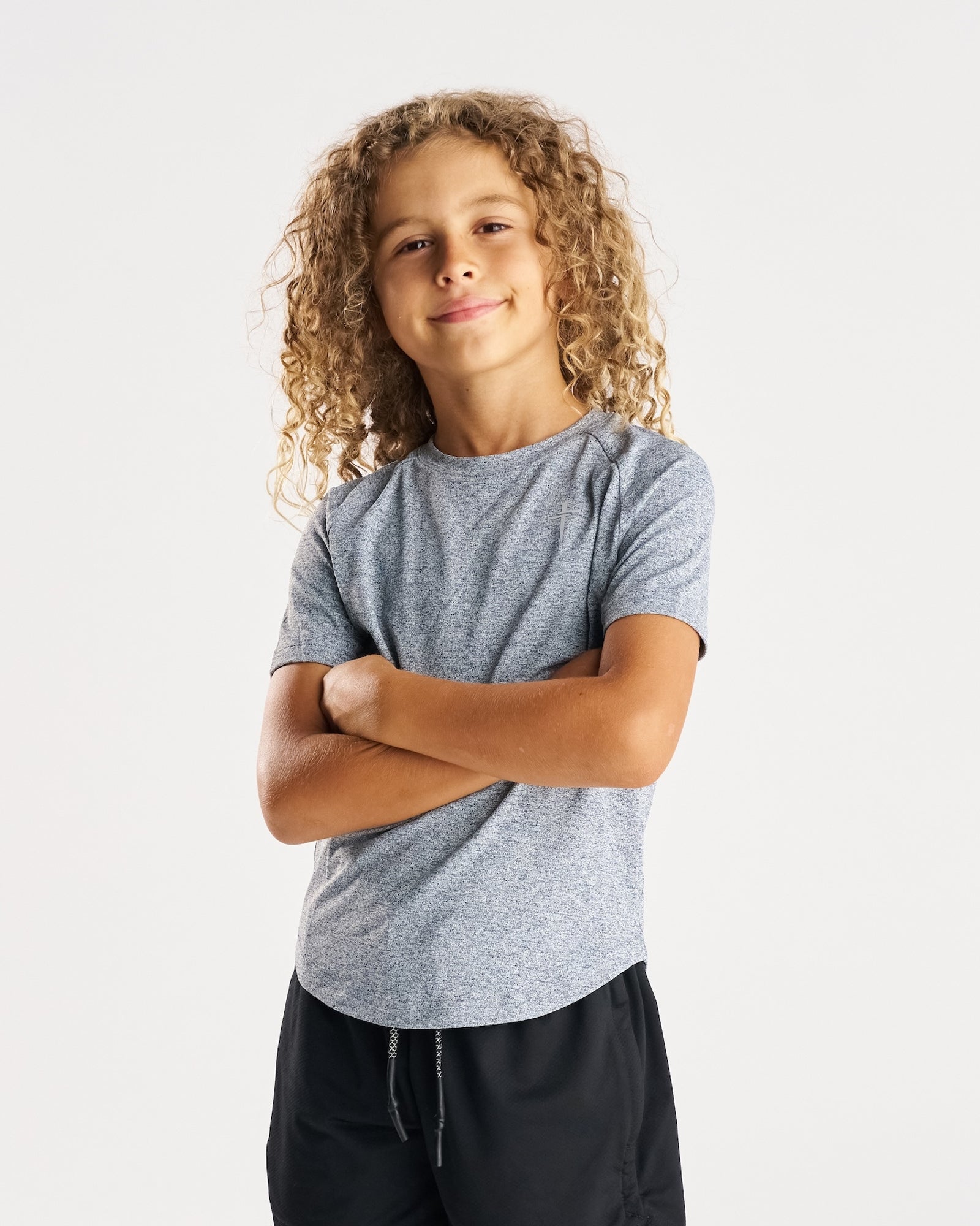 Youth Aion-Lite™ Tee "Cross" - Midnight Navy Marl