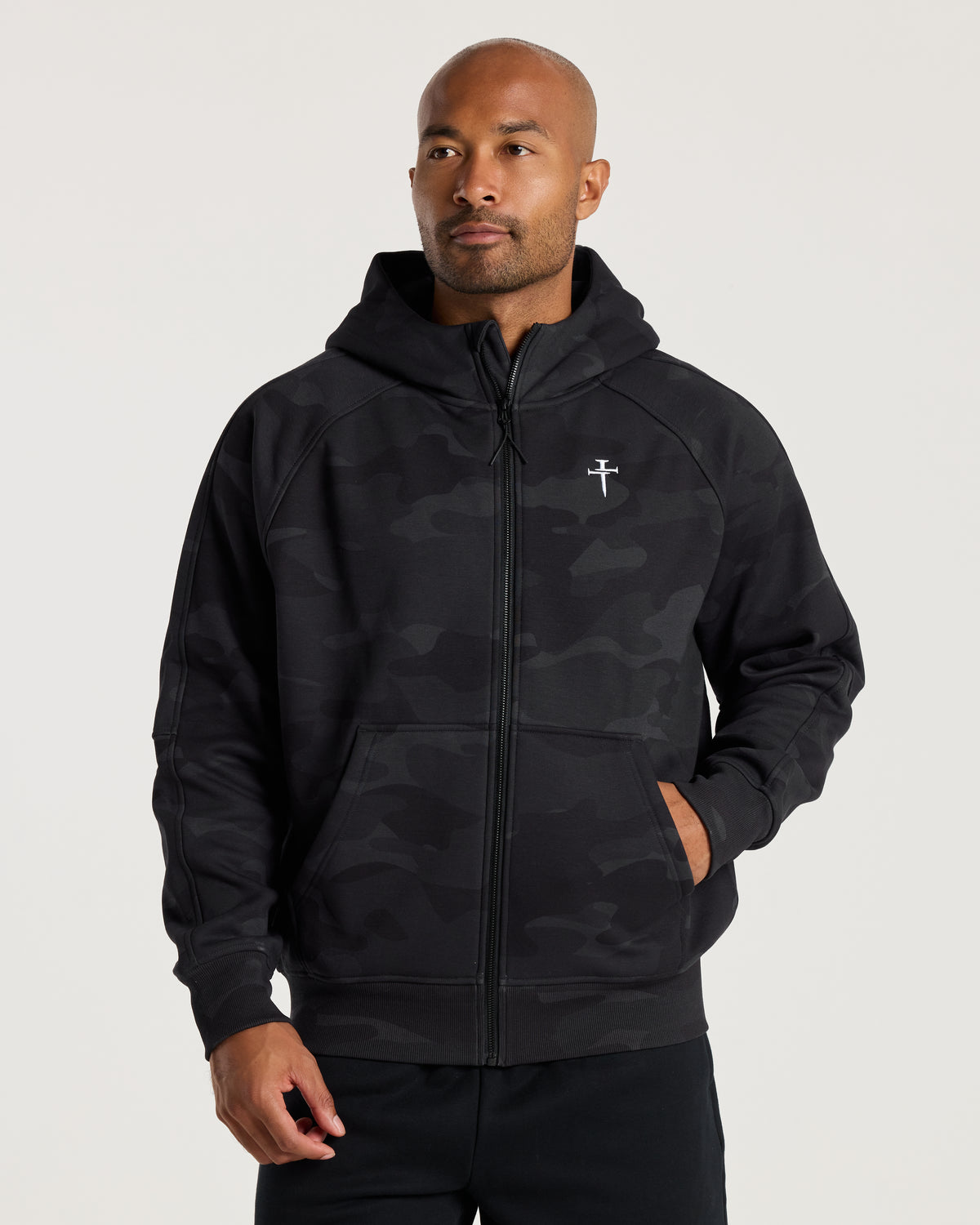 Signature Fleece Full Zip Hoodie - Black Camo