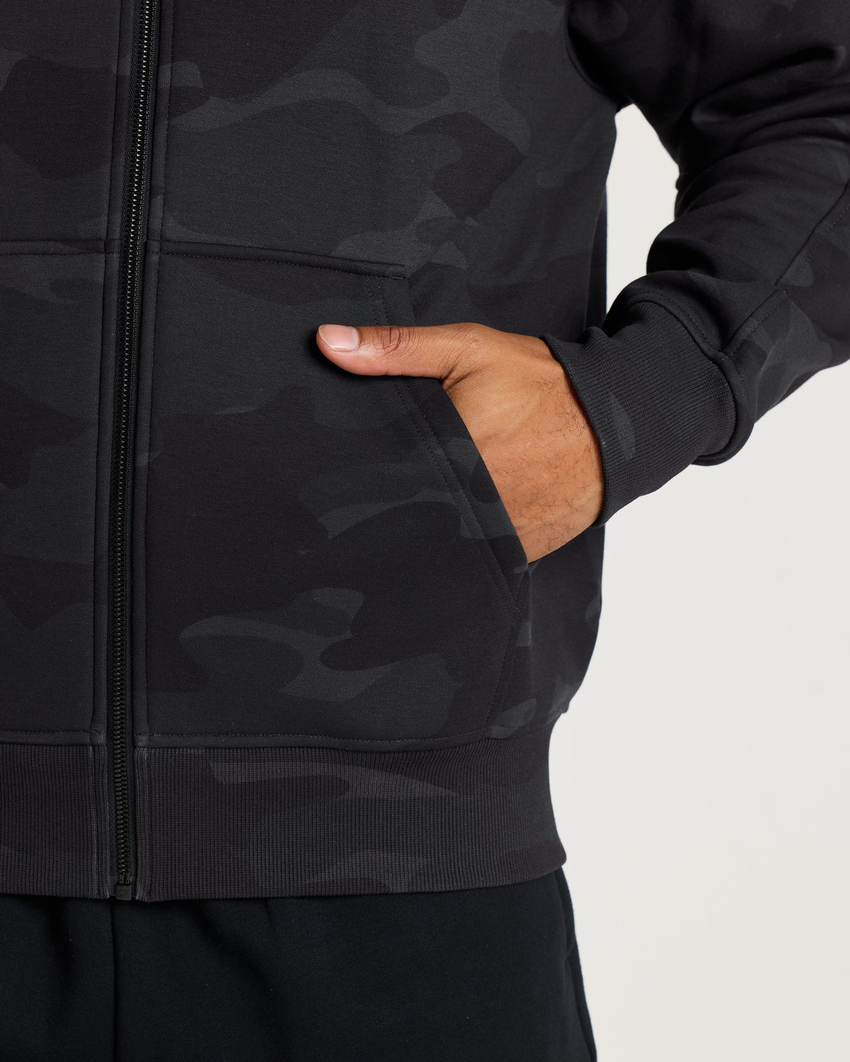 Signature Fleece Full Zip Hoodie - Black Camo