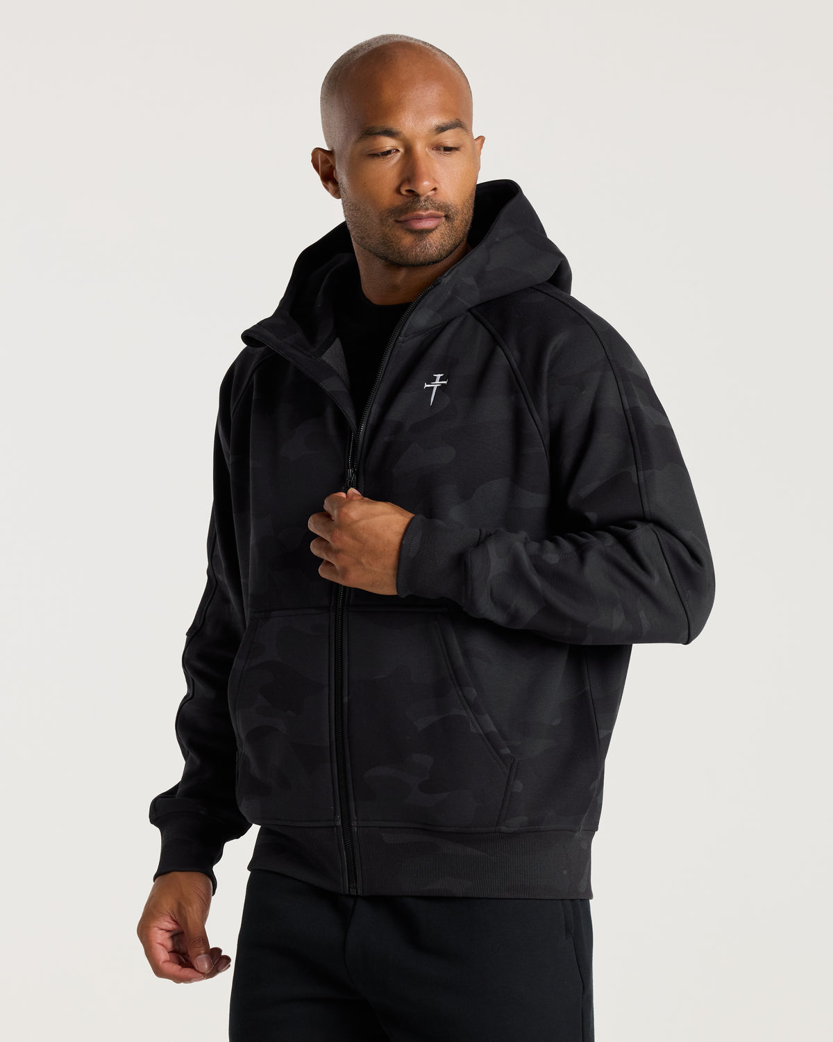 Signature Fleece Full Zip Hoodie - Black Camo