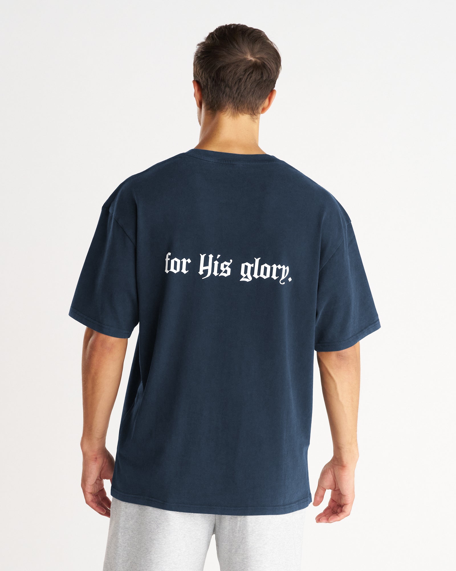 【M】 ALOUND OVERSIZE TEE NAVY Heavyweight Cotton Oversized Tee 
