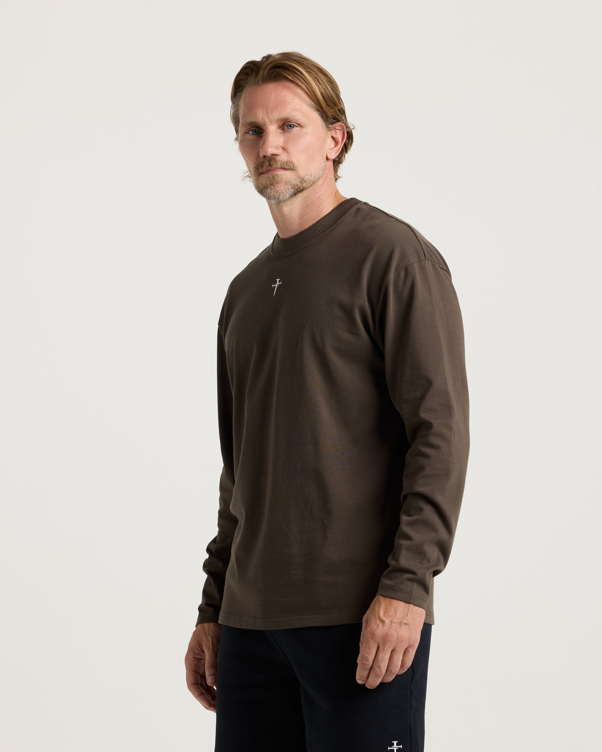 Heavyweight Cotton Oversized Long Sleeve "FHG" - Burnt Olive