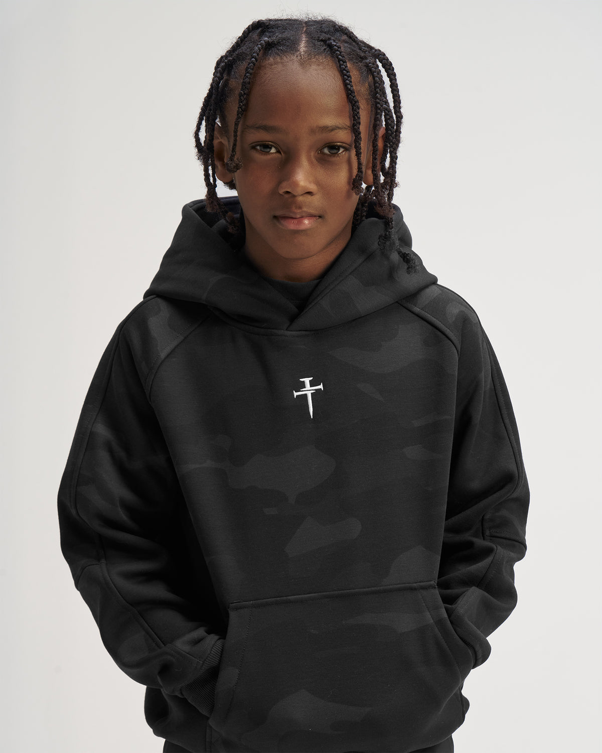 Youth Signature Fleece Hoodie - Black Camo