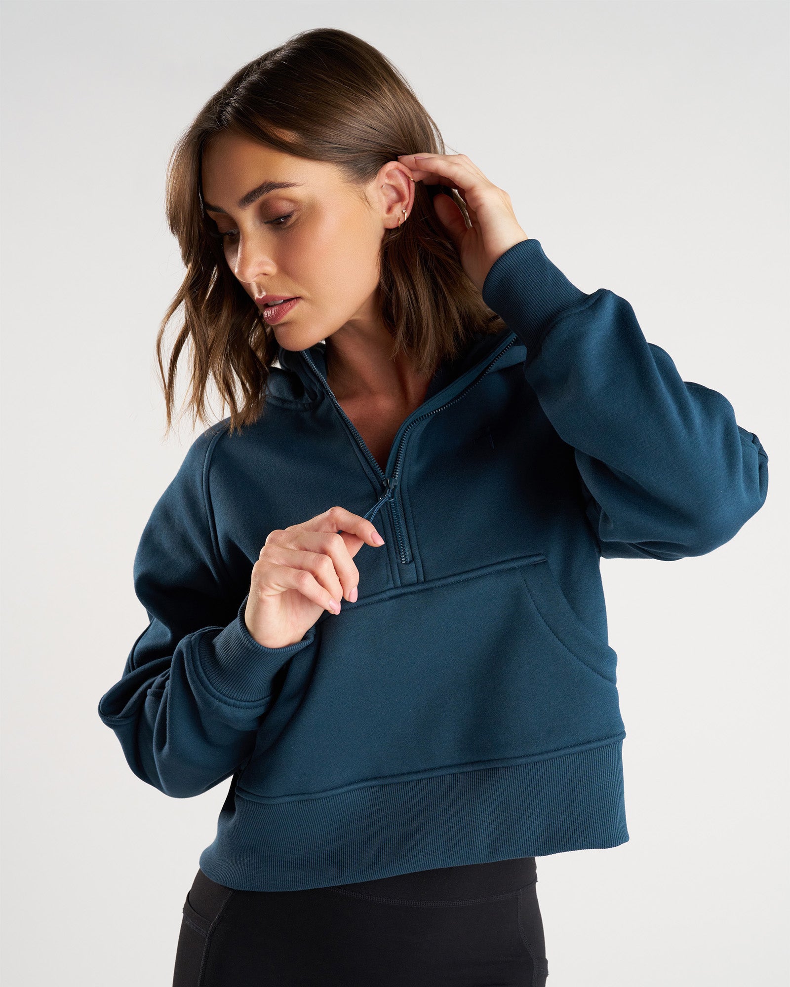 Nova Half Zip Hoodie "Cross" - Midnight Navy