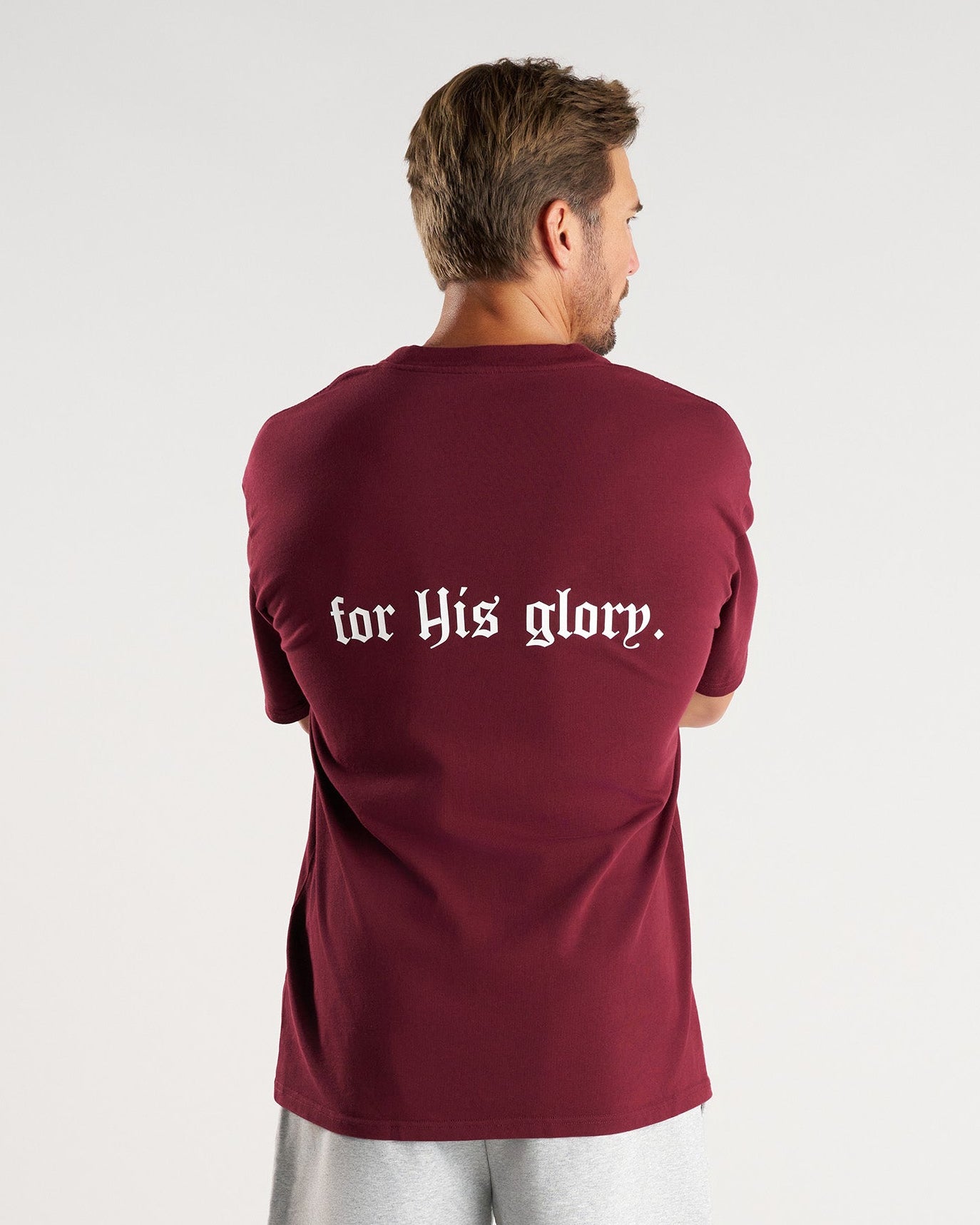 Heavyweight Cotton Oversized Tee "FHG" - Merlot