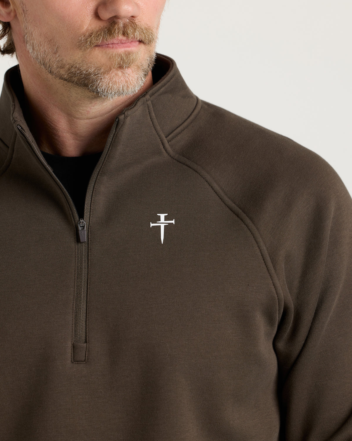 Signature Fleece Quarter Zip - Burnt Olive