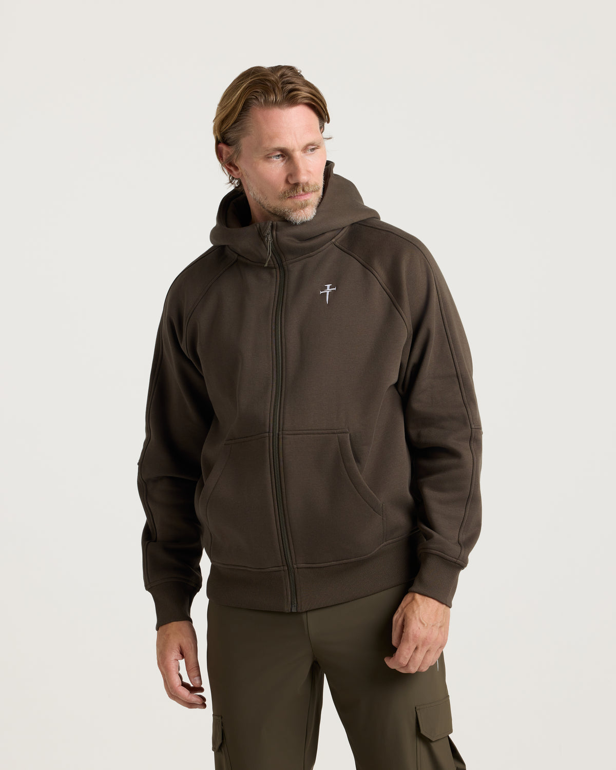 Signature Fleece Full Zip Hoodie - Burnt Olive