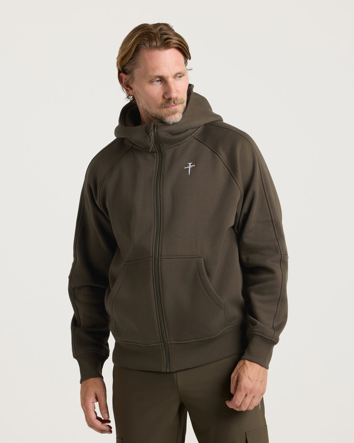 Signature Fleece Full Zip Hoodie - Burnt Olive