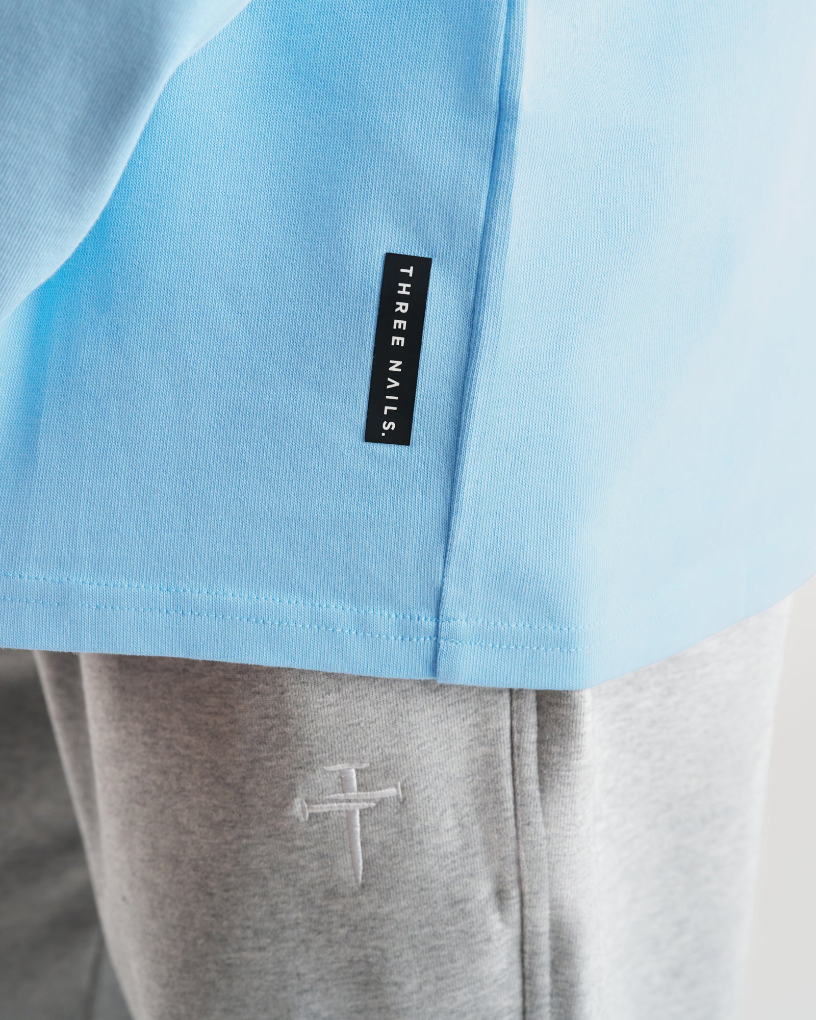Heavyweight Cotton Oversized Long Sleeve "FHG" - Sky Blue