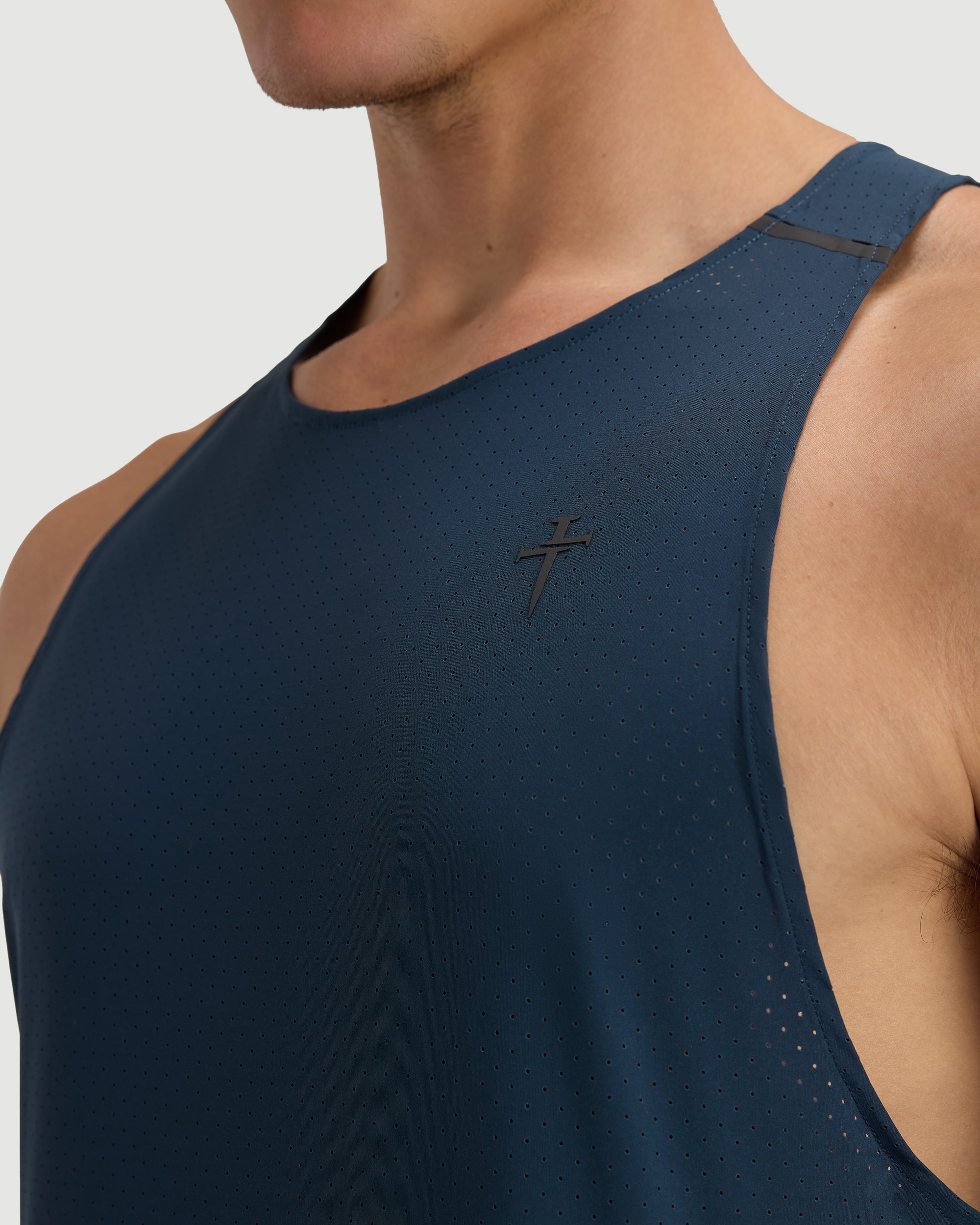 Laser Perforated Tank - Midnight Navy