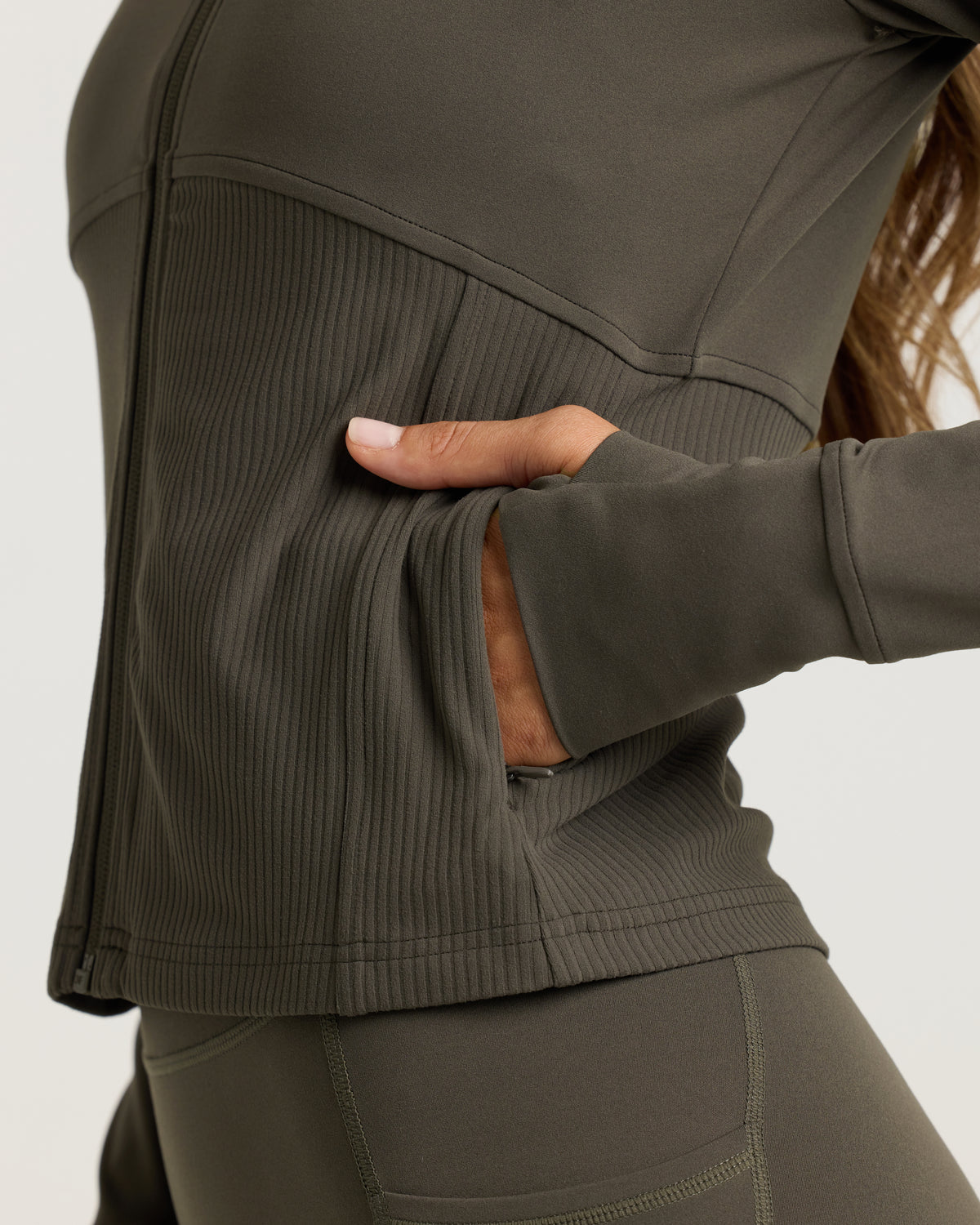 Nova Fitted Full-Zip Jacket - Burnt Olive