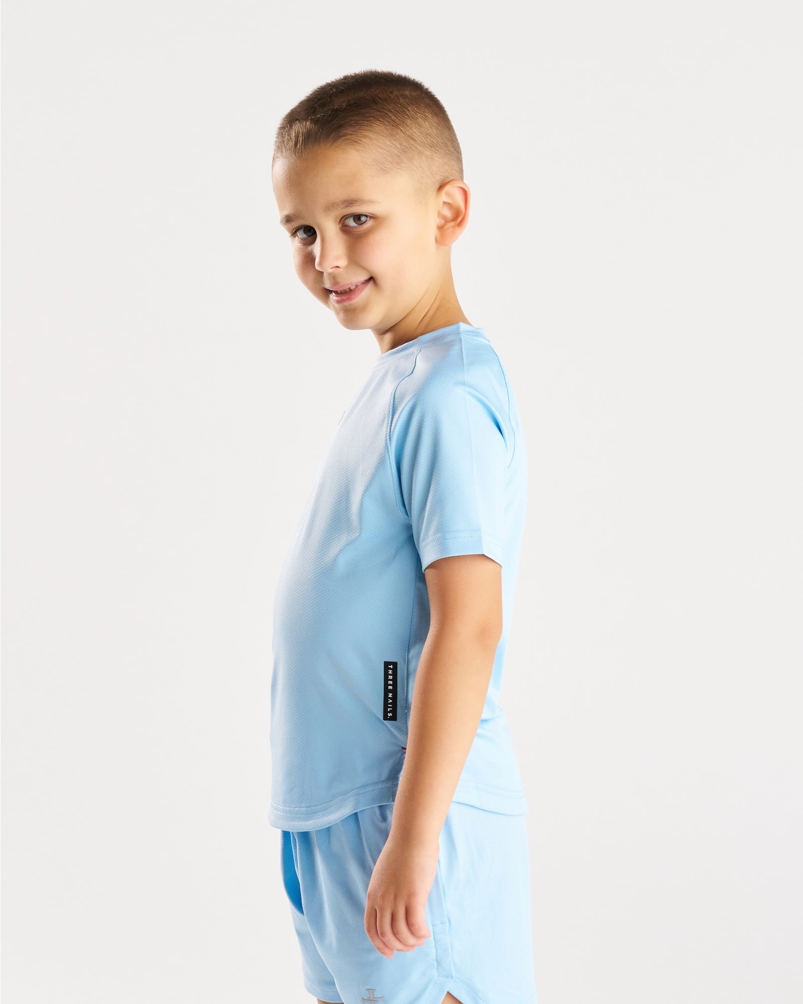 Youth Pro-Tech Tee "Cross" - Sky Blue