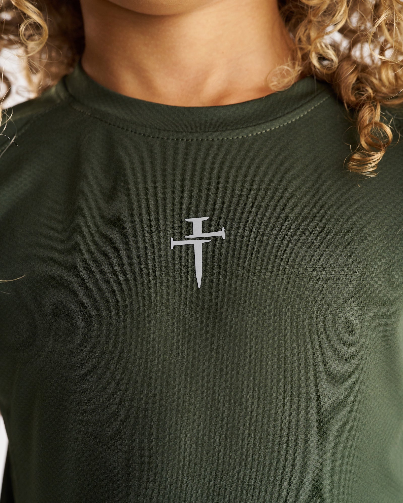 Youth Pro-Tech Tee "Cross" - Dark Pine