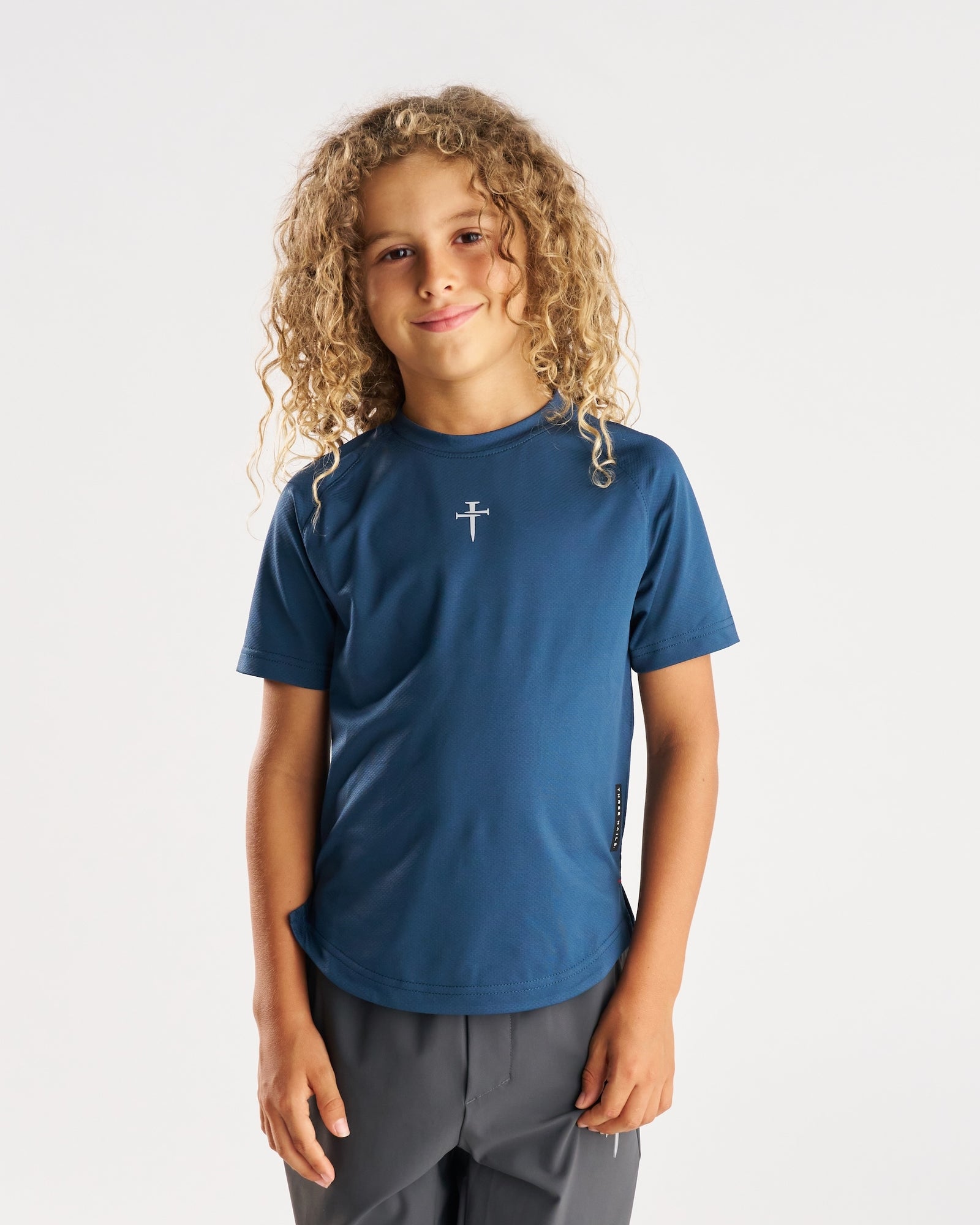 Youth Pro-Tech Tee "Cross" - Midnight Navy