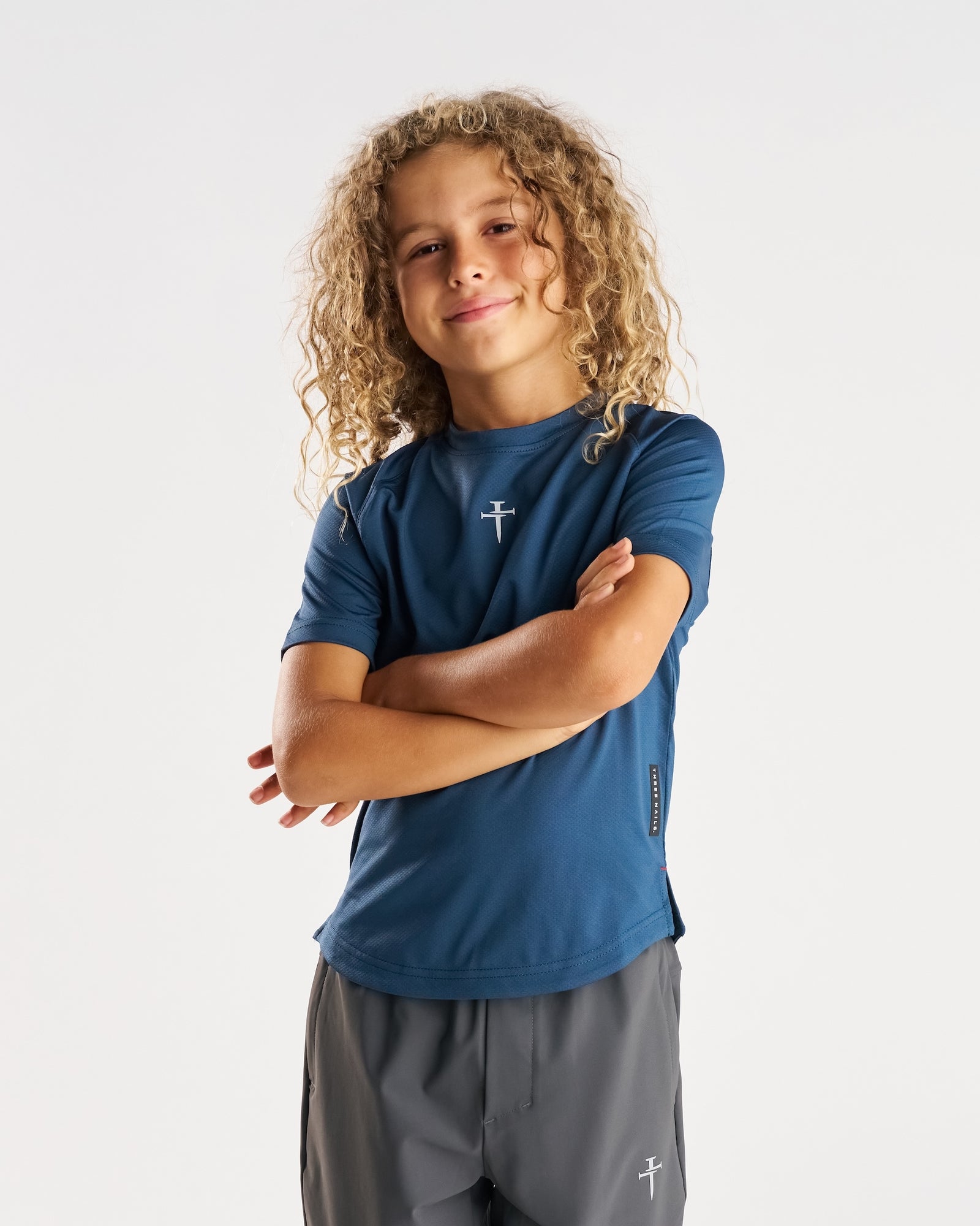 Youth Pro-Tech Tee "Cross" - Midnight Navy