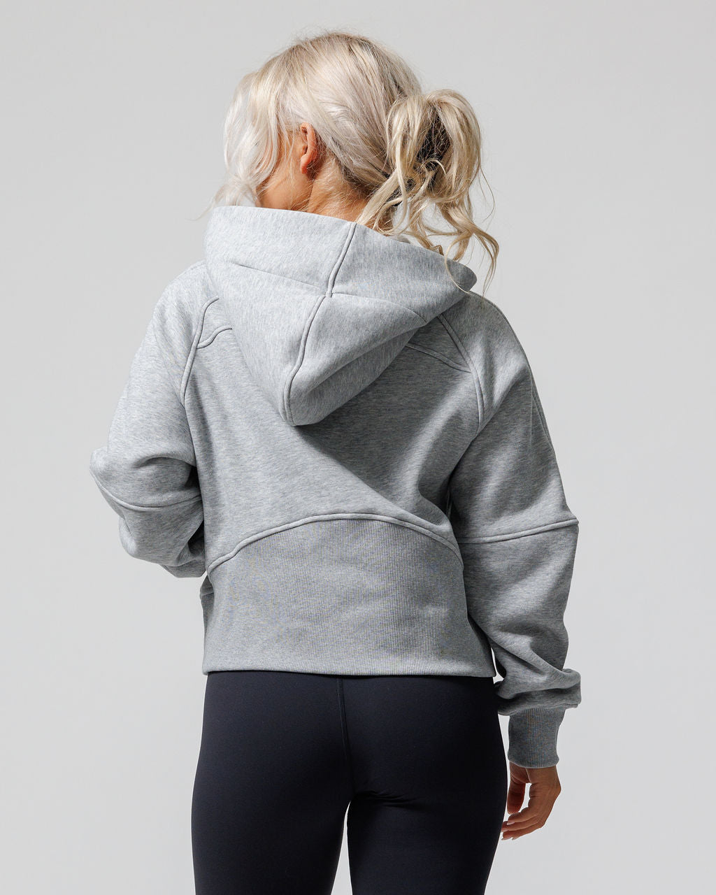Nova Half Zip Hoodie "Minimal" - Heather Grey