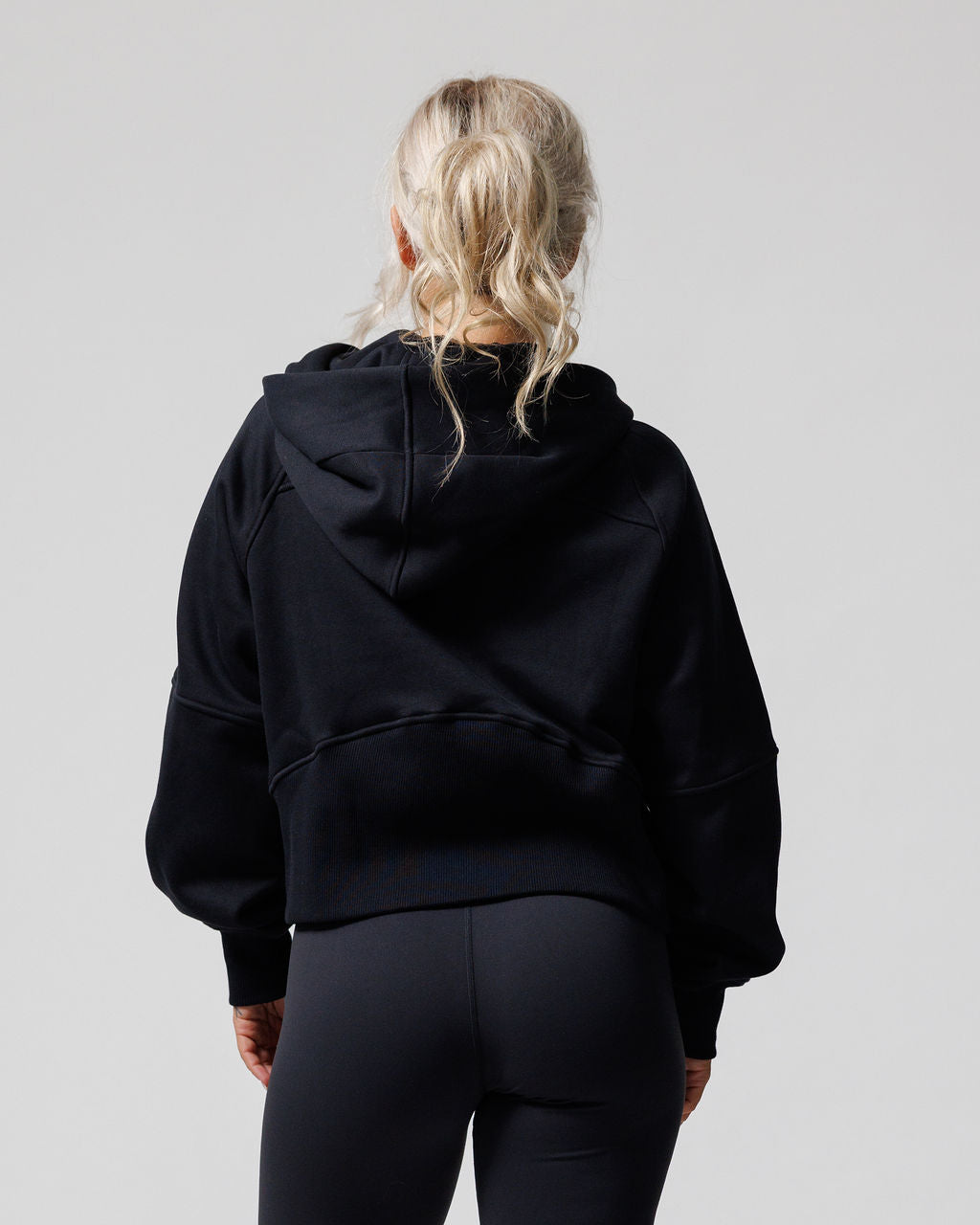 Nova Half Zip Hoodie "Minimal" - Black