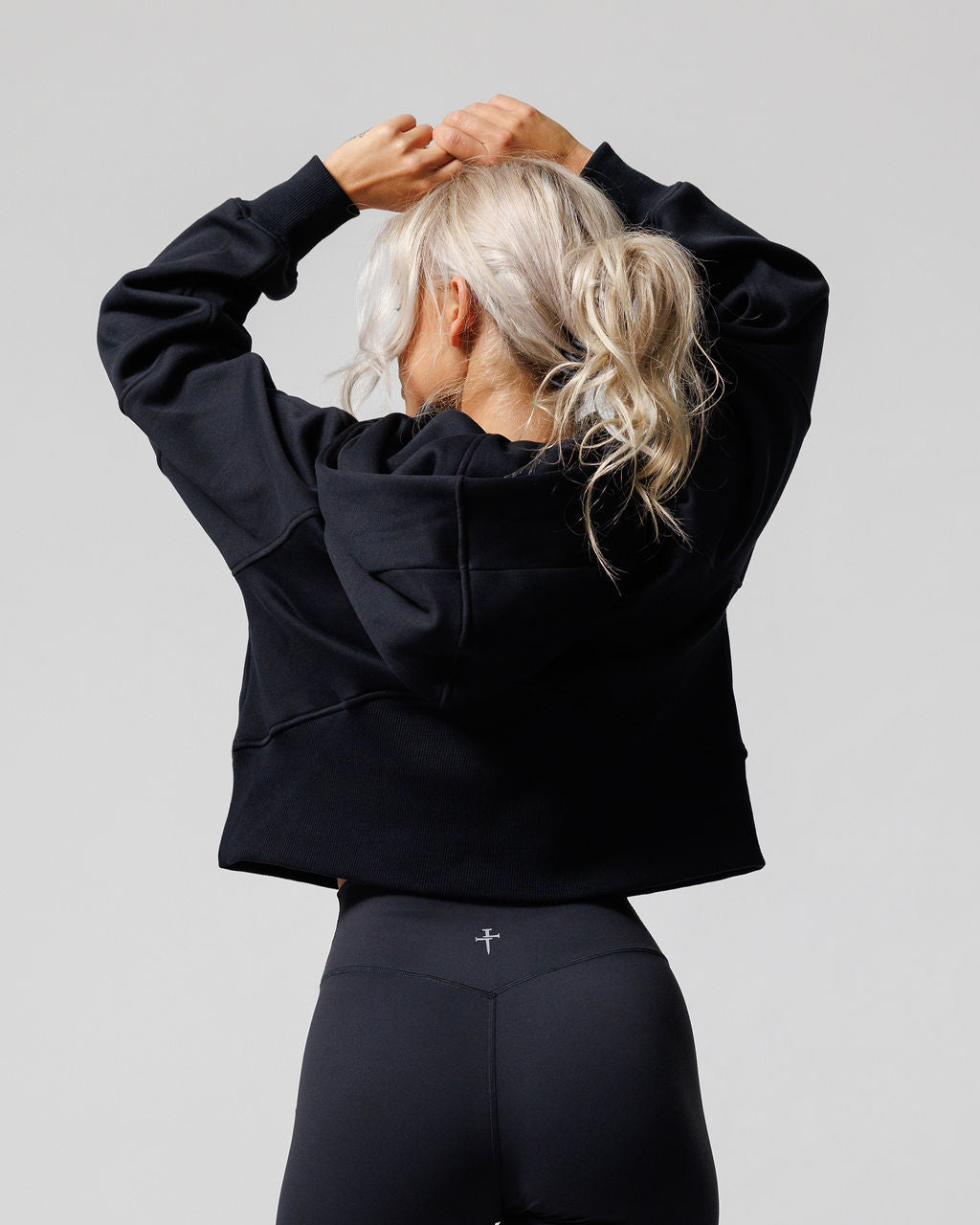 Nova Half Zip Hoodie "Minimal" - Black