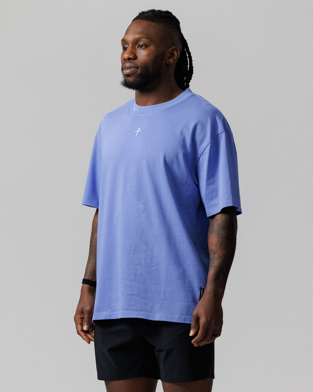 Heavyweight Cotton Oversized Tee - Serene Blue