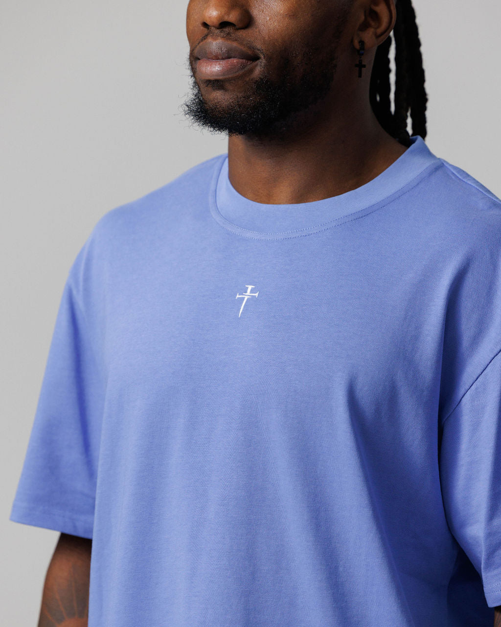 Heavyweight Cotton Oversized Tee - Serene Blue
