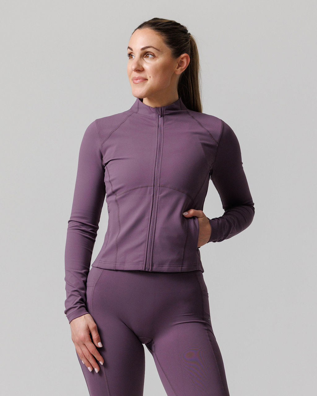 Nova Full-Zip Fitted Jacket - Black Plum