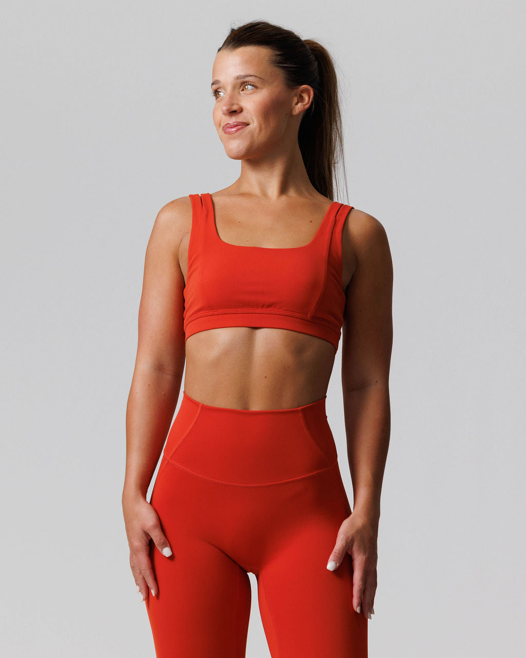 Nova Split-Strap Sports Bra - Red Rock