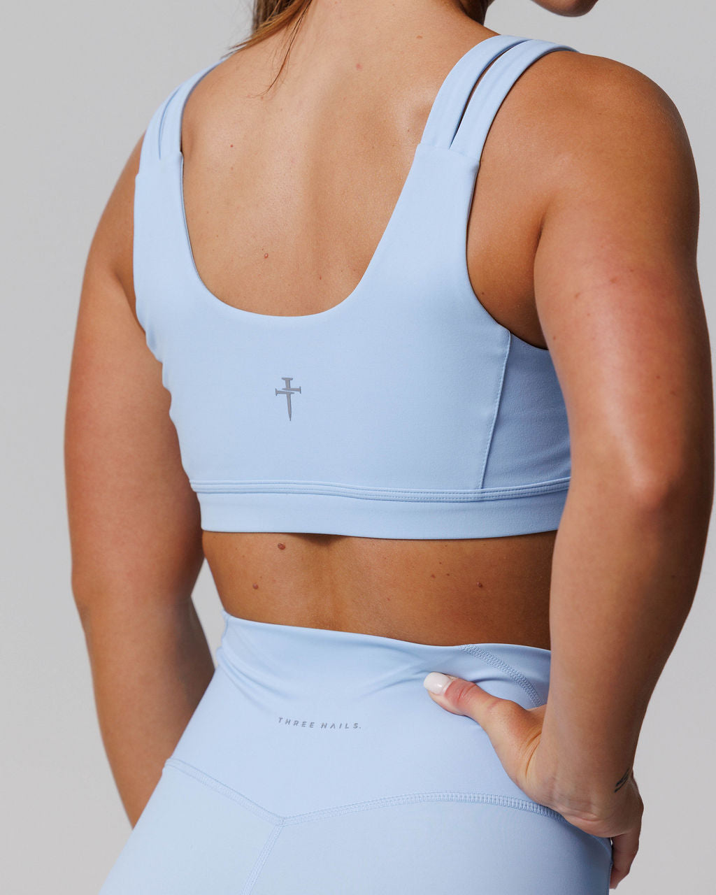 Nova Split-Strap Sports Bra - Sky Blue
