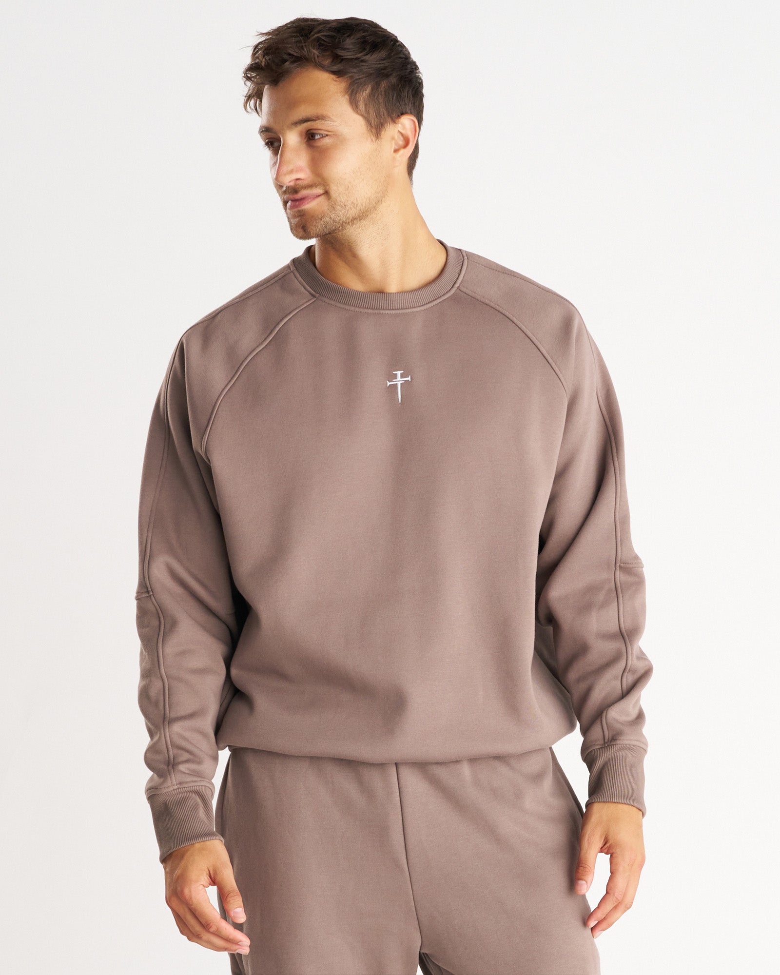 Signature Fleece Crewneck - Deep Taupe
