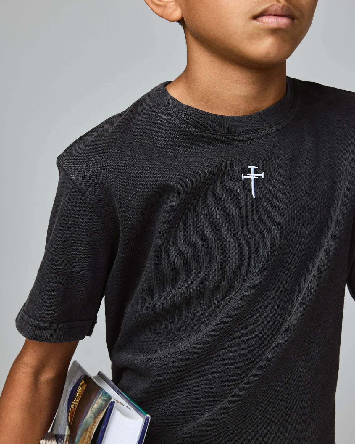 Youth Heavyweight Cotton Oversized Tee "FHG" - Acid Wash