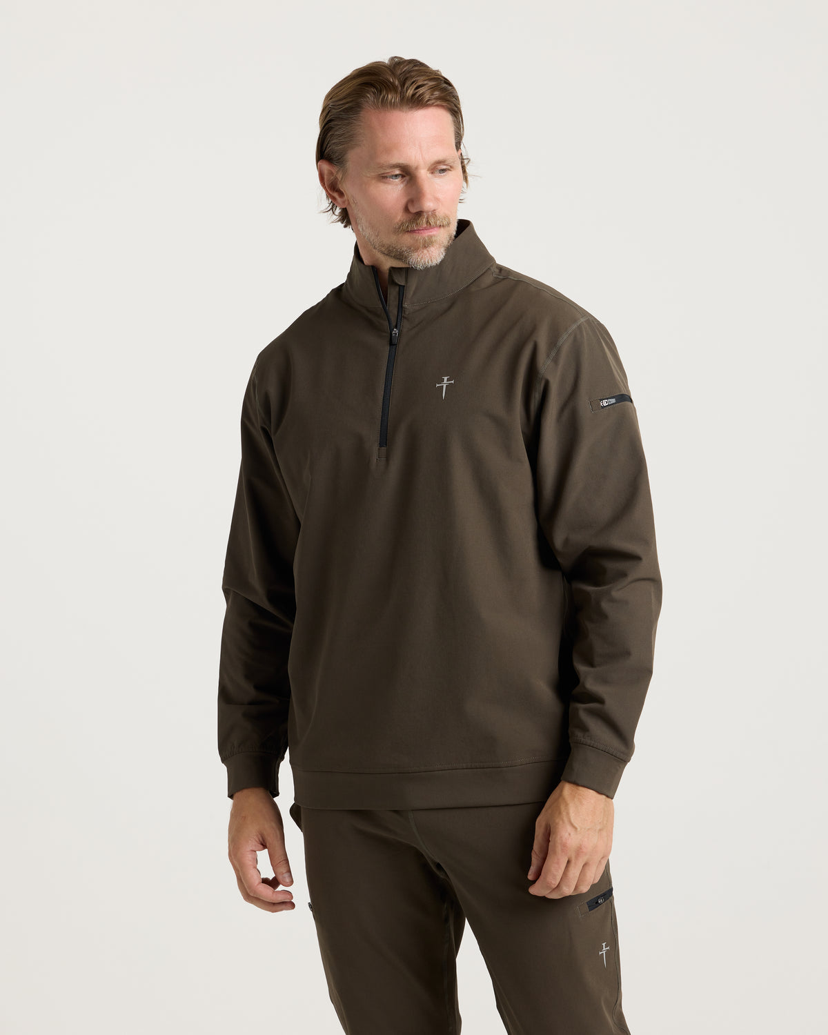 Vanta+ Quarter Zip - Burnt Olive "Cross"