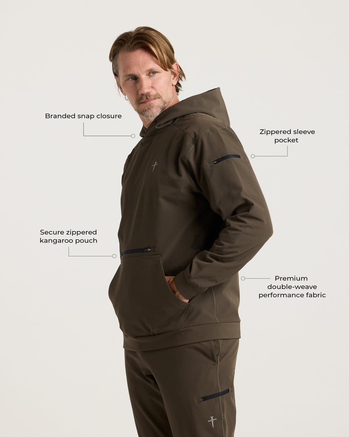 Vanta+ Hoodie - Burnt Olive "Cross"