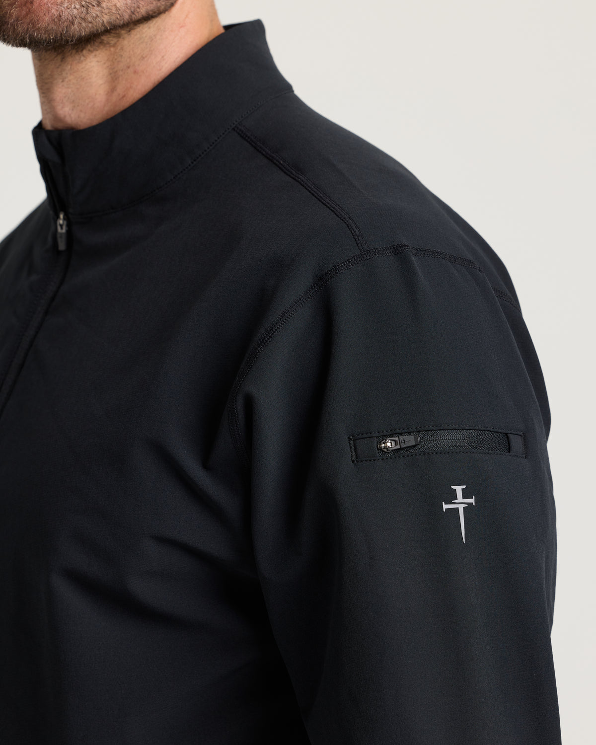 Vanta+ Quarter Zip - Black "Minimal"
