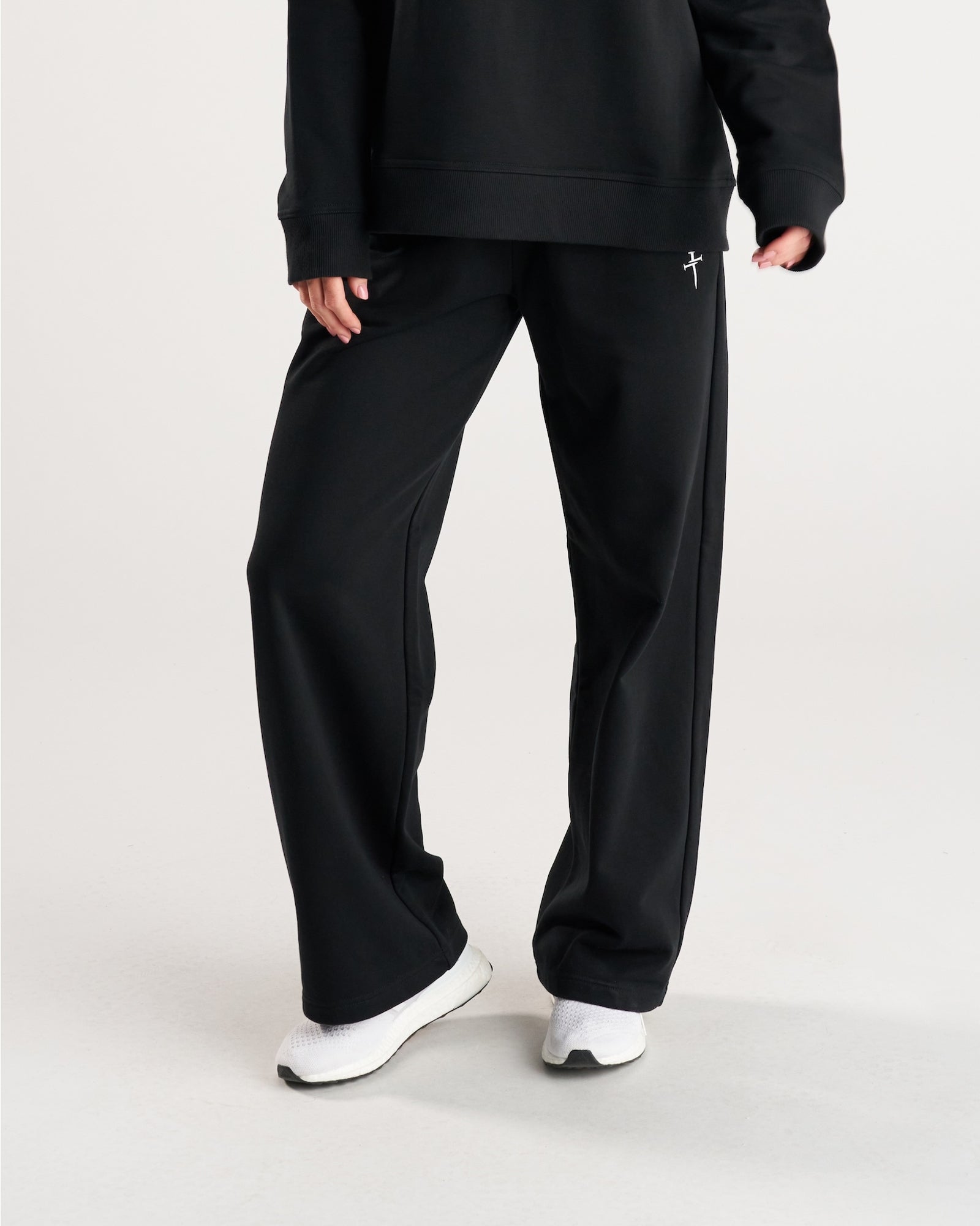 Women's French Terry Straight Leg Pant - Black