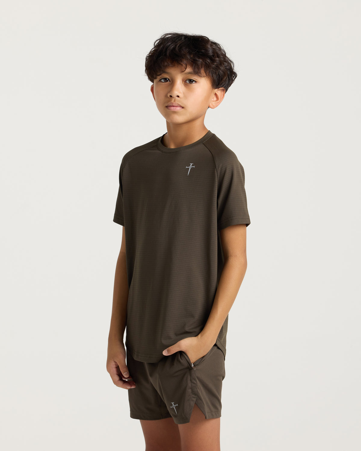 Youth Aion-Lite™ Tee "Cross" - Burnt Olive