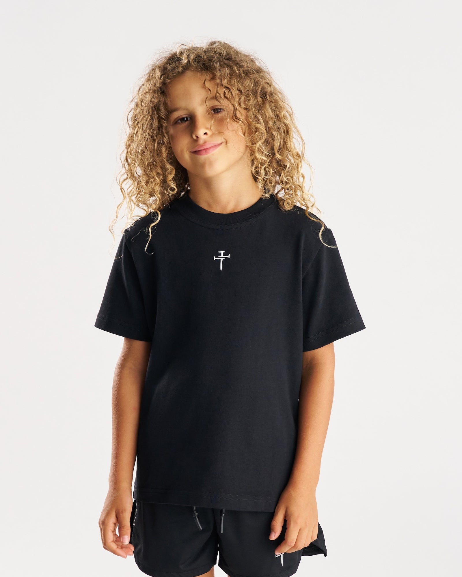 Youth Heavyweight Cotton Oversized Tee - Black