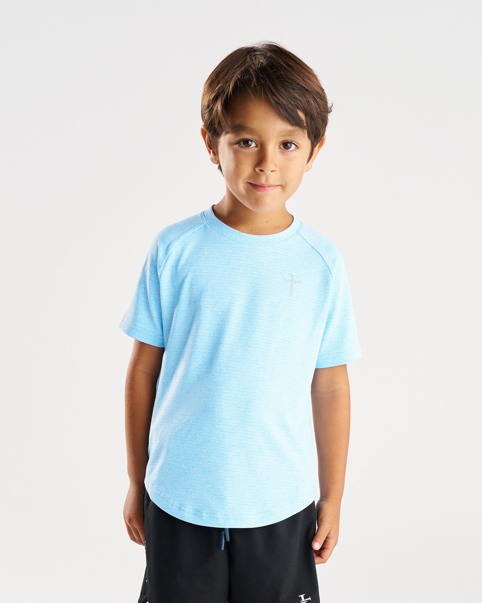 Youth Aion-Lite™ Tee "Cross" - Sky Blue Marl
