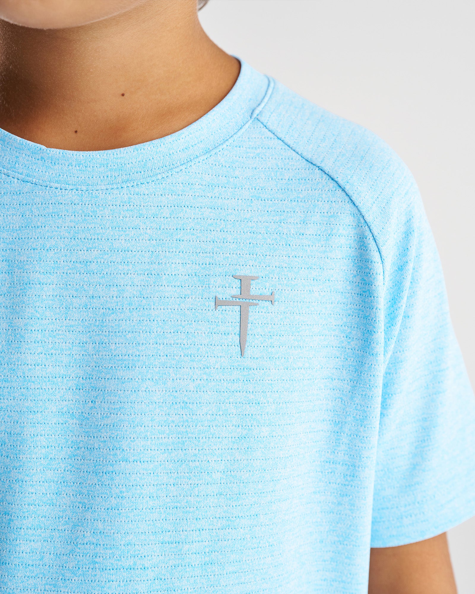 Youth Aion-Lite™ Tee "Cross" - Sky Blue Marl