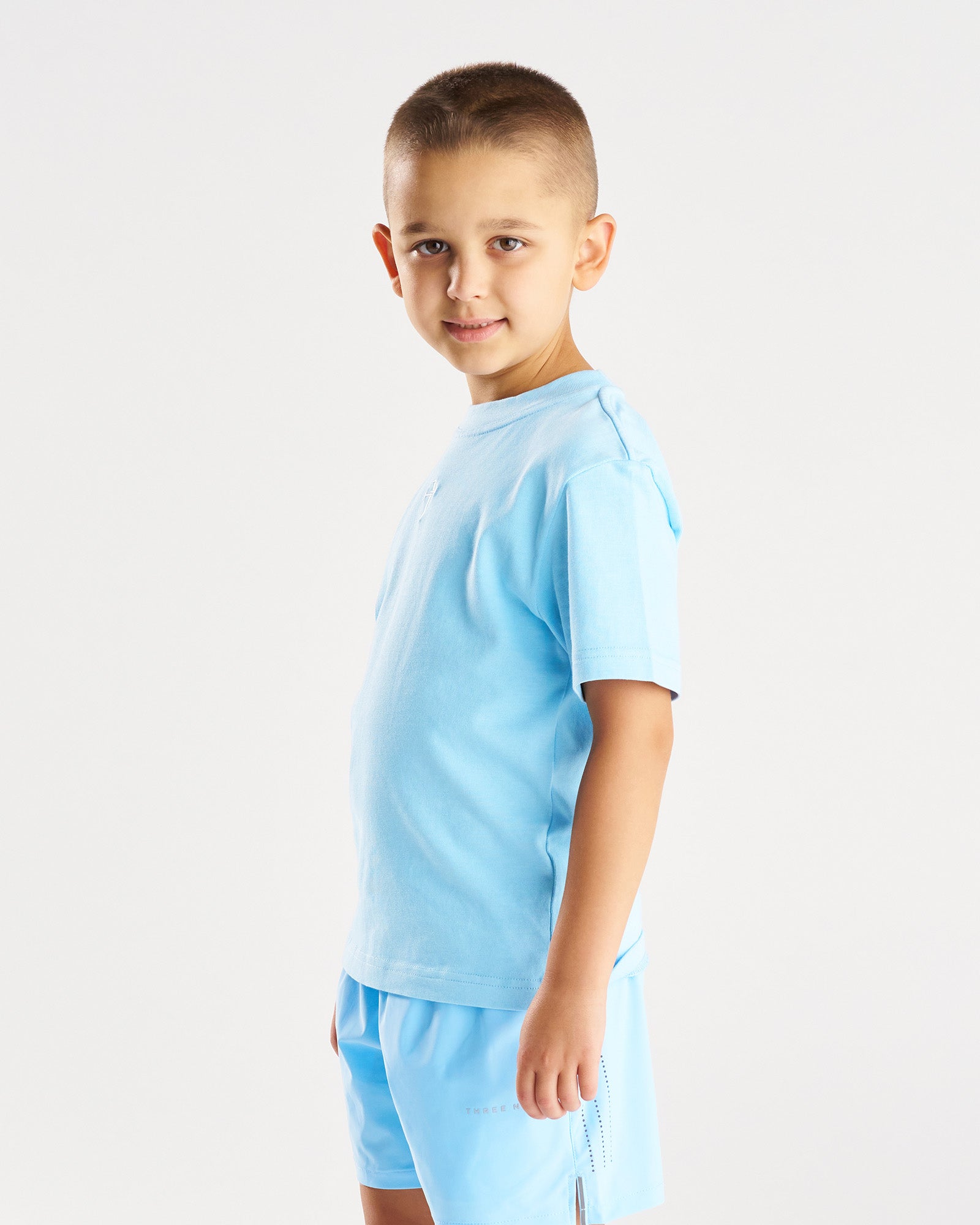 Youth Heavyweight Cotton Oversized Tee - Sky Blue