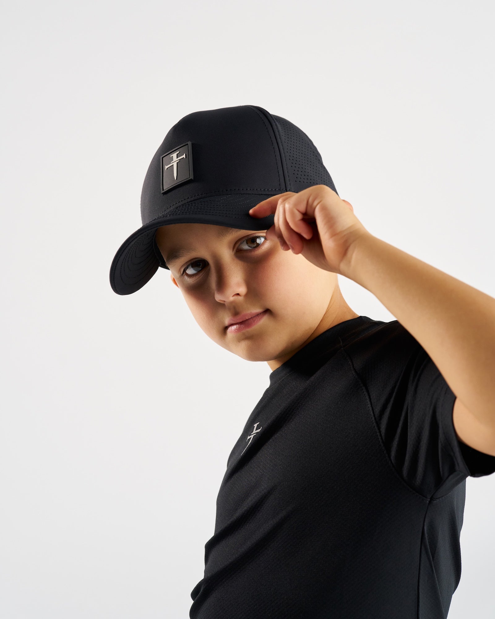 Youth Perforated Hat - Black