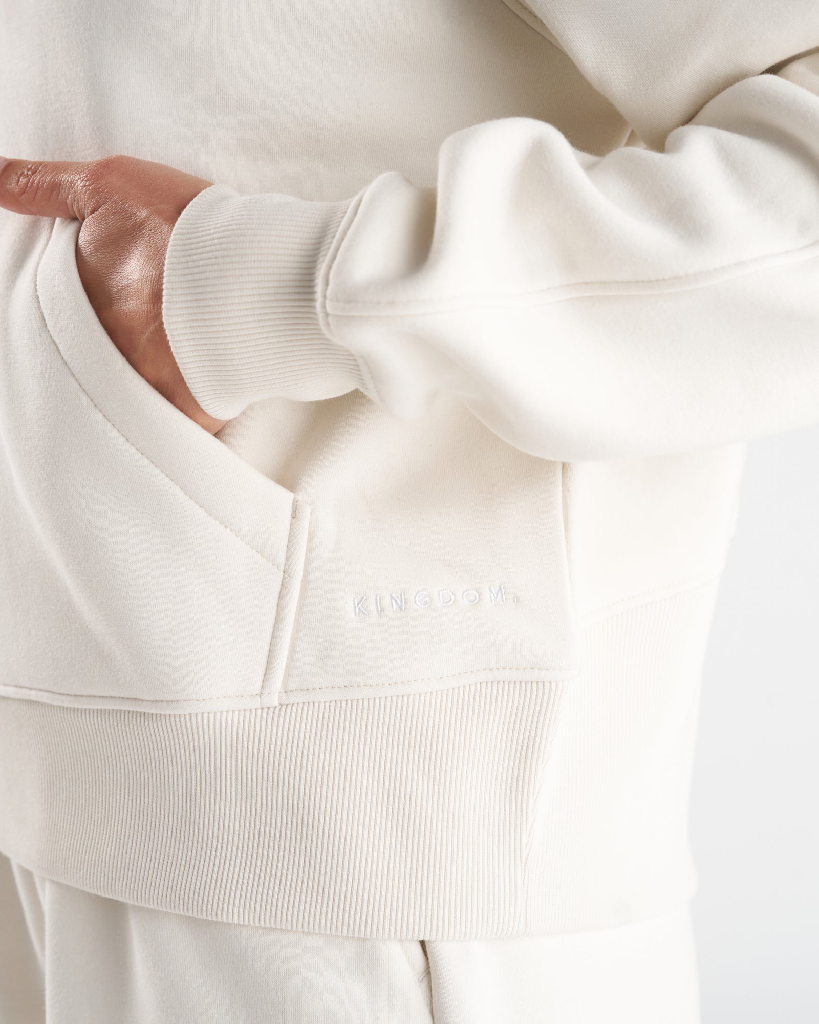 Women's Signature Fleece Half-Zip Hoodie - Cream